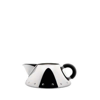 Alessi-Cream maker in polished 18/10 stainless steel with PA handle, black